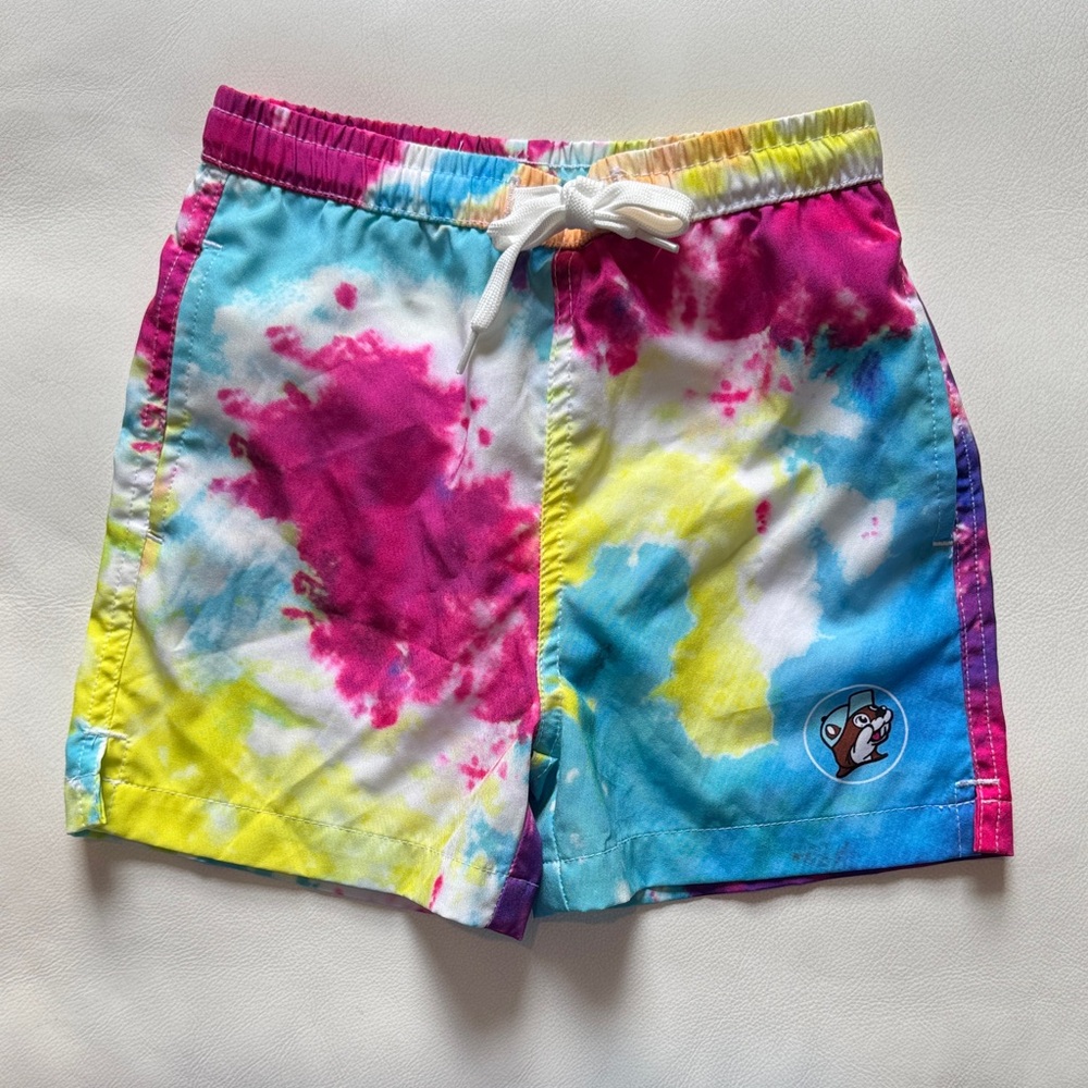 BUC-EE’S Kids Tie-Dye Swim Trunks Bathing Suit Shorts, 4t